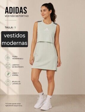 adidas Mint Green Sleeveless Athletic Mini Dress